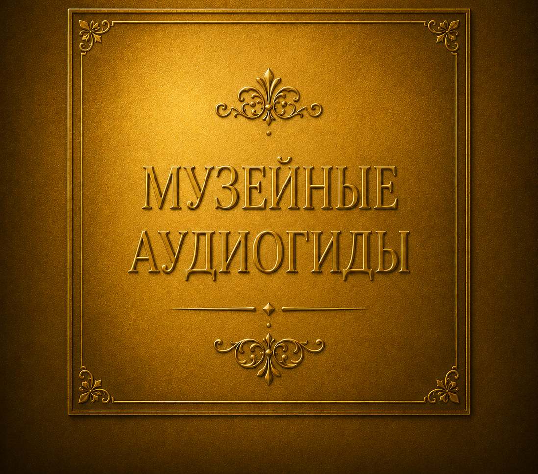 Посетитель музея слушает аудиогид перед экспонатом.